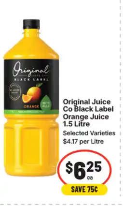 IGA Original juice co black label orange juice offer