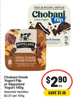 IGA Chobani greek yogurt flip or gippsland yogurt offer