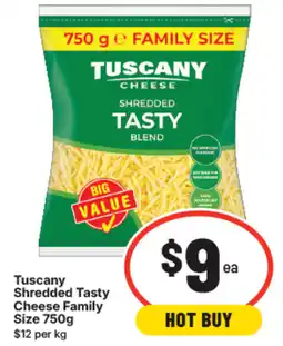 IGA Tuscany shredded tasty cheese family size offer