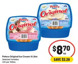 IGA Peters original ice cream offer