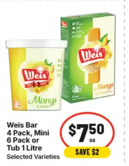 IGA Weis bar , mini or tub offer