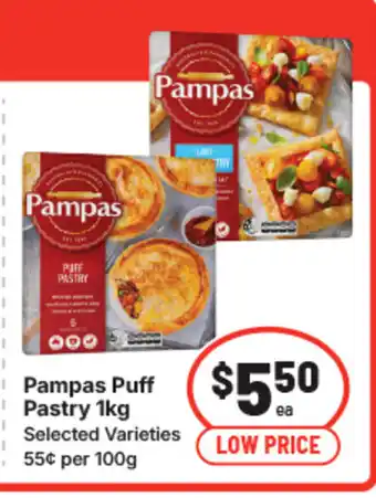 IGA Pampas puff pastry offer