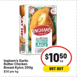 IGA Ingham's garlic butter chicken breast kyivs offer