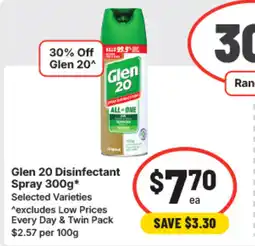 IGA Glen 20 disinfectant spray offer
