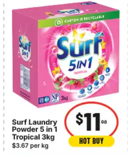 IGA Surf laundry powder tropical offer
