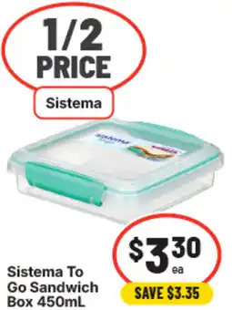 IGA Sistema to go sandwich box offer
