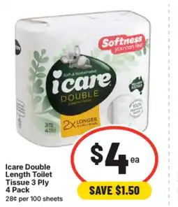 IGA Icare double length toilet tissue 3 ply offer