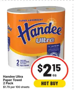IGA Handee ultra paper towel offer
