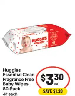 IGA Huggies essential clean fragrance free baby wipes offer