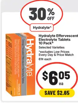 IGA Hydralyte effervescent electrolyte tablets offer