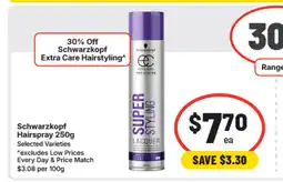 IGA Schwarzkopf hairspray offer