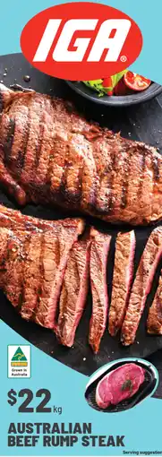 IGA Australian beef rump steak offer