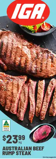 IGA Australian beef rump steak offer
