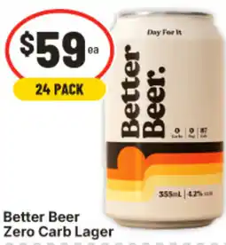 IGA Better beer zero carb lager offer