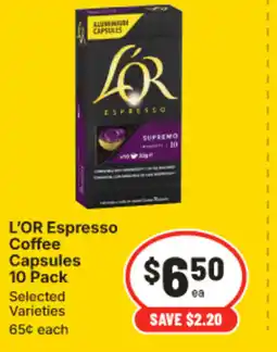 IGA L'or espresso coffee capsules offer