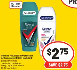 IGA Rexona Advanced Protection Antiperspirant Roll-On offer