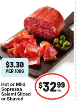 IGA Hot or mild sopressa salami sliced or shaved offer