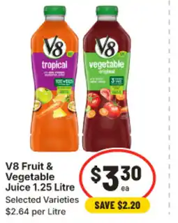 IGA V8 fruit & vegetable juice offer