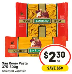 IGA San Remo Pasta offer