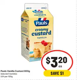 IGA Pauls vanilla custard offer
