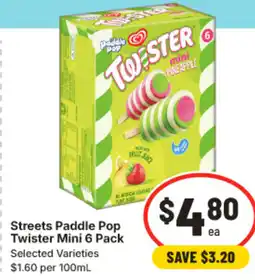 IGA Streets paddle pop twister mini offer