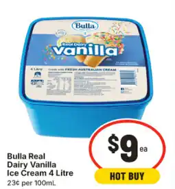 IGA Bulla Real Dairy Vanilla Ice Cream offer