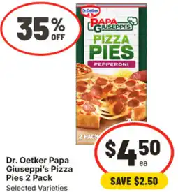 IGA Dr. oetker papa giuseppi's pizza pies offer