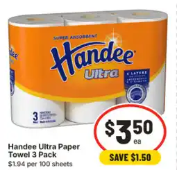 IGA Handee ultra paper towel offer