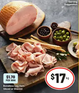 IGA Boneless leg ham sliced or shaved offer