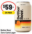 IGA Better beer zero carb lager offer