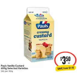 IGA Pauls Vanilla Custard offer