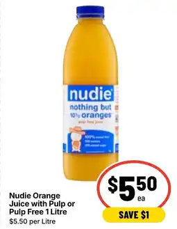 Ritchies Nudie Orange Juice with Pulp or Pulp Free offer
