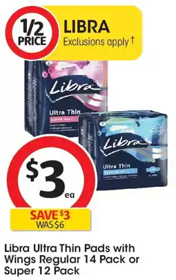 Coles Libra Pads Ultra Thin Regular Wings offer