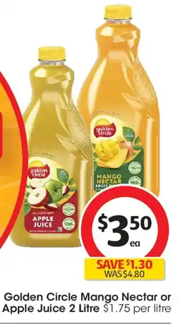 Coles Golden Circle Mango Nectar or Apple Juice offer