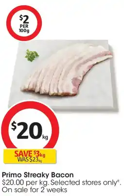 Coles Primo Streaky Bacon offer