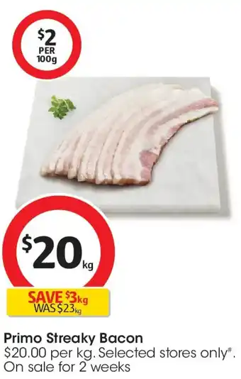Coles Primo Streaky Bacon offer
