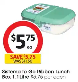 Coles Sistema To Go Ribbon Lunch Box offer
