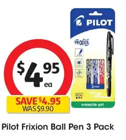 Coles Pilot Frixion Ball Black/ Blue/ Red offer