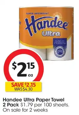 Coles Handee Ultra Paper Towels Crisp White offer
