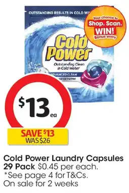 Coles Cold Power Laundry Capsules Advance Clean offer