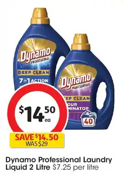 Coles Dynamo Professional Odour Eliminating Laundry Liquid offer