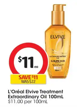 Coles L'Oreal Elvive Treatment Extraodinary Oil offer