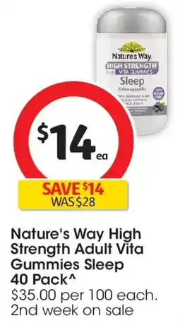 Coles Nature's Way High Strength Adult Vita Gummies Sleep Ashwagandha offer