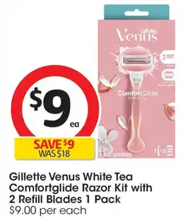 Coles Gillette Venus Comfortglide White Tea Women's Razor +2 Blade offer