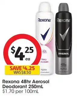 Coles Rexona Men Deodorant 48hr Aerosol Original offer