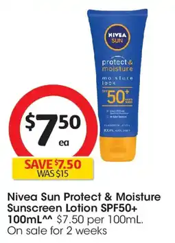 Coles Nivea Sun Protect & Moisture Moisture Lock Spf50+ Sunscreen Lotion offer