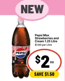 Ritchies Pepsi Max Strawberries and Cream $1.60 per Litre offer