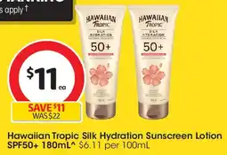 Coles Hawaiian Tropic Hydration Sunscreen Lotion Spf 50+ offer