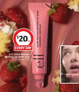 Coles E.l.f. Glow Reviver Melting Lip Balm Strawberry Shortcake offer