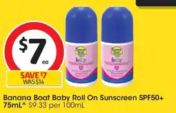 Coles Banana Boat Spf 50+ Baby Roll On Sunscreen offer